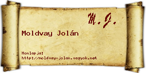 Moldvay Jolán névjegykártya