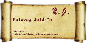 Moldvay Jolán névjegykártya